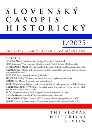 Kolektív autorov: Slovenský časopis historický 1/2025
